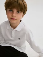 Koszulki dla chłopców - Reserved - Longsleeve z haftem - biały - miniaturka - grafika 1