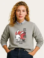 Bluzy damskie - WOOOP Bluza "Torc Ramen Lovers Club Bunny" w kolorze szarym - miniaturka - grafika 1