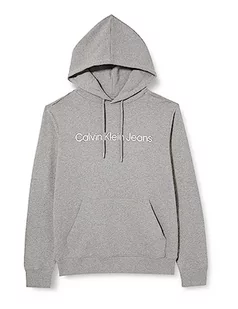 Calvin Klein Jeans Męska bluza z kapturem Core Institutional Logo, Średni szary wrzos, 3XL duze rozmiary wysoki - Bluzy męskie - miniaturka - grafika 1