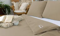 Pościel - Pościel muślinowa 220x200 beżowa jednobarwana Matex - miniaturka - grafika 1