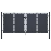 Akcesoria do ogrodzeń - vidaXL Lumarko Brama ogrodzeniowa, stalowa, 300x125 cm, antracytowa! 144525 - miniaturka - grafika 1