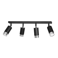 Lampy sufitowe - Reflektor sufitowy spot natynkowy Hiro listwa chromowany czarny 4xGU10x30W metal Emibig - miniaturka - grafika 1