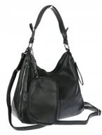 Torebki damskie - Torebka Damska Shopper Listonoszka Modna Torba na Ramię worek 5026 Czarna - miniaturka - grafika 1