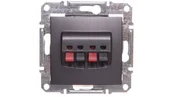 Gniazdka elektryczne - Schneider Electric SEDNA Gniazdo głośnikowe 2 podwójne grafit SDN5400170 SDN5400170/SCH - miniaturka - grafika 1
