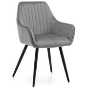 Krzesła - krzesło PASSO tapicerowane pikowane welurowe jasnoszare - miniaturka - grafika 1