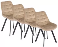 Krzesła - 4x RICK Krzesło Welur Beż - miniaturka - grafika 1