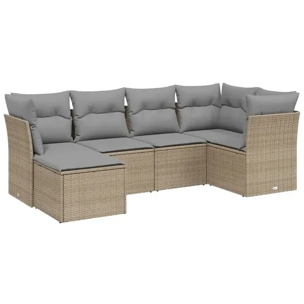 Zestaw mebli ogrodowych modułowych, mieszany beżowy, rattan PE, 62x62x69