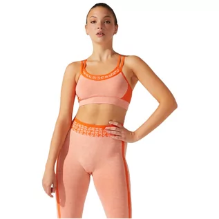 Biustonosze - Asics Cropped Logo Seamless Bra 2032B791-800, damski biustonosz sportowy pomarańczowy - grafika 1