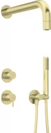 Baterie podtynkowe - Deante SILIA Zestaw prysznicowy podtynkowy z główką prysznicową Złoto szczotkowane NQS_R9XK - miniaturka - grafika 1