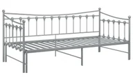 Łóżka - Szare rozkładane łóżko metalowe 90x200 cm H1-N77 - miniaturka - grafika 1