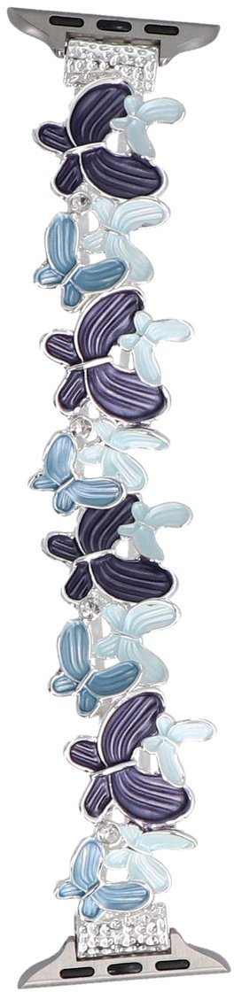 GlacierX bransoleta do smartwatcha Gleam Butterflies Stretch Bracelet Ice Blue do Apple Watch 38/40/41mm Srebrno-Niebieska