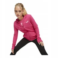 Dresy damskie - PUMA DAMSKI DRES KOMPLETNY METALLIC TRACKSUIT RÓŻOWY/CZARNY r.S - miniaturka - grafika 1