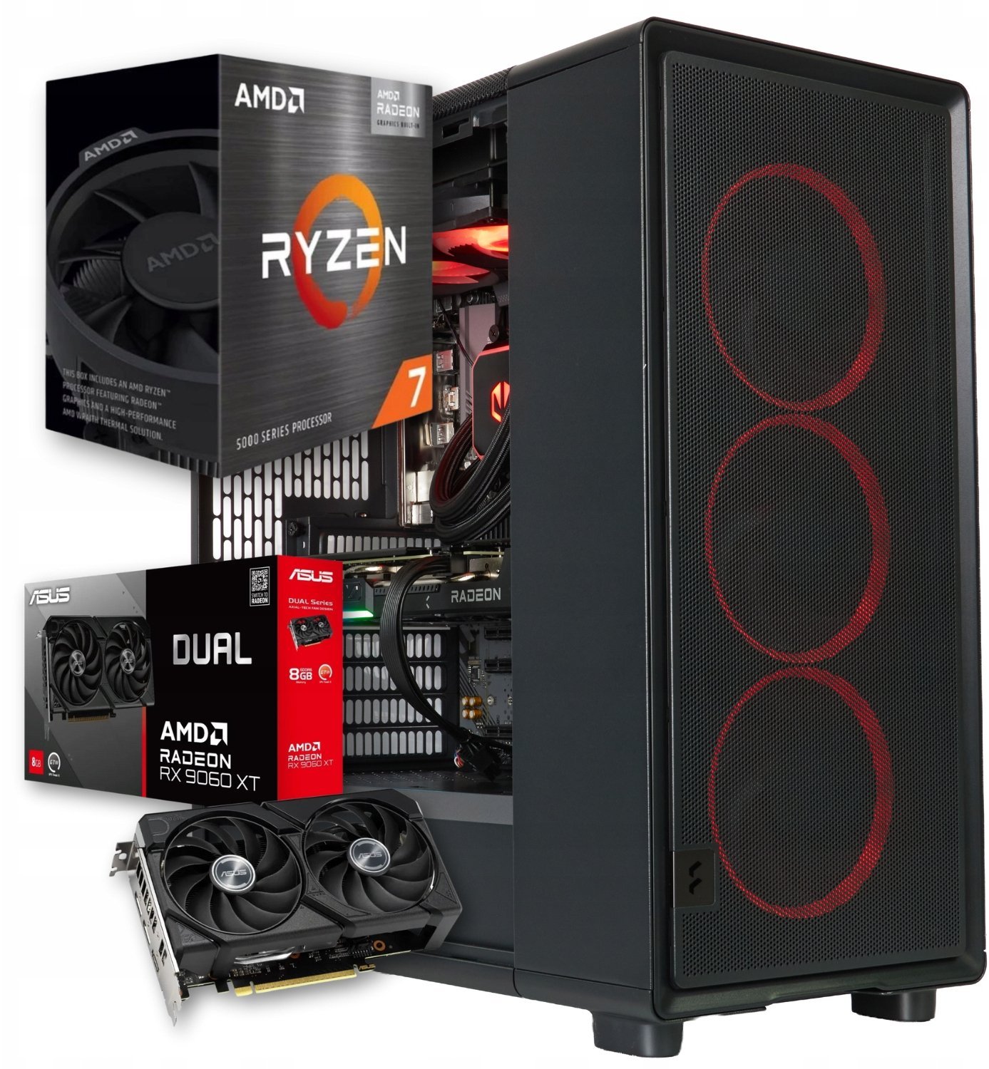 Komputer Better Side of Gaming Raptor V45 AMD Ryzen 7 AMD Radeon RX 9060 XT 32GB DDR4 1000GB SSD Windows 11 18281971724