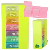 Apteczki i materiały opatrunkowe - Pudełko organizer na leki na tabletki kasetka 7 dni 3 pory dnia 4 języki - miniaturka - grafika 1
