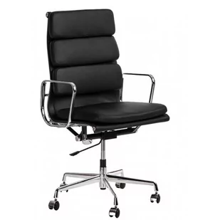 Fotel biurowy, krzesło biurowe Czarny fotel biurowy skórzany - Salemo - Fotele i krzesła biurowe - miniaturka - grafika 1
