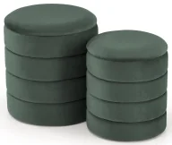Pufy i podnóżki - Zestaw 2 zielonych puf z pojemnikiem R5-F69 - miniaturka - grafika 1