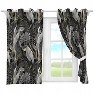Zasłony - ZASŁONY GOTOWE NA PRZELOTKACH KRÓTKIE 140x160 ZASŁONA PRZELOTKI LIŚCIE 095 - miniaturka - grafika 1
