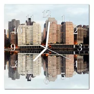 Zegary - Zegar szklany ścienny Cichy Miasto budynki Miasto - miniaturka - grafika 1