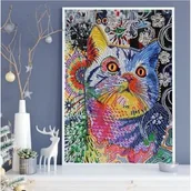 Prace ręczne dla dzieci - Norimpex Mandala 7D - Kot wpatrzony w dal - miniaturka - grafika 1