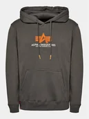 Bluzy męskie - Alpha Industries Bluza Basic 178312 Szary Regular Fit - miniaturka - grafika 1