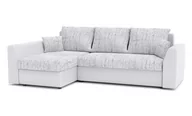 Narożniki - Narożnik z funkcją spania, rogówka, Paul, 240x140x75 cm, biel, szary - miniaturka - grafika 1