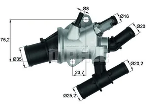 Termostat, płyn chłodzący Mahle TI 155 88 - Termostaty - miniaturka - grafika 1