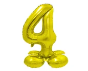 Balony i akcesoria - Godan Balon foliowy stojący cyfra 4 złota - 72 cm - 1 szt. CS-SZL4 - miniaturka - grafika 1