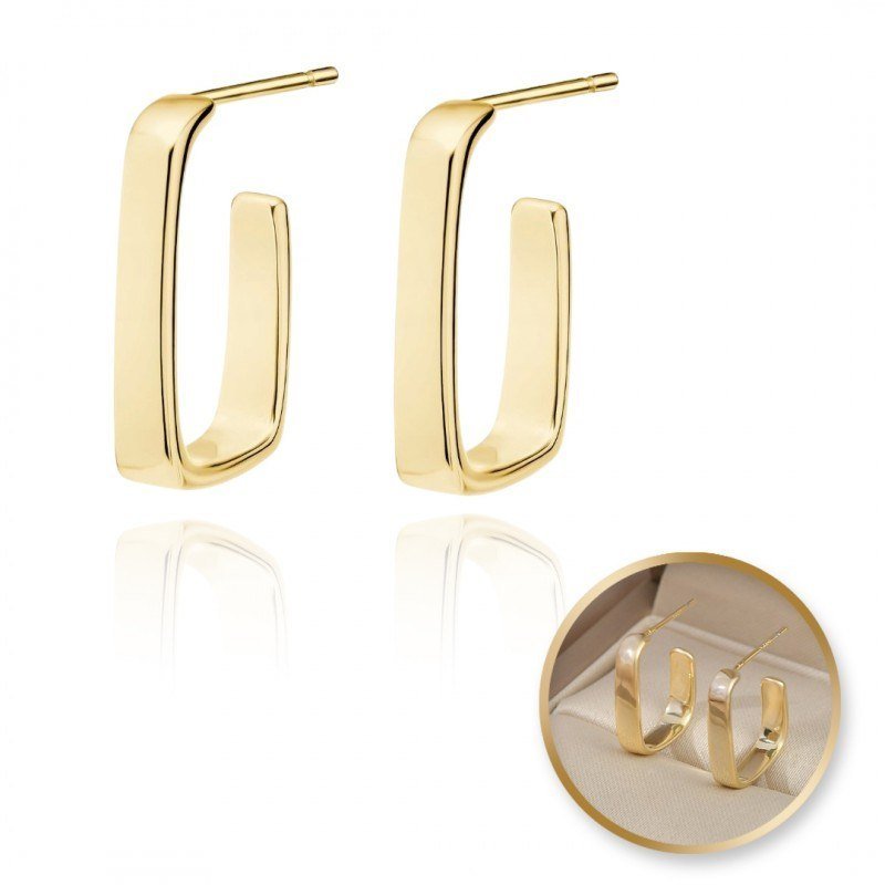 Kolczyki Ze Stali Szlachetnej Platerowane 14K Złote, Gładkie Sztyft Kst3343