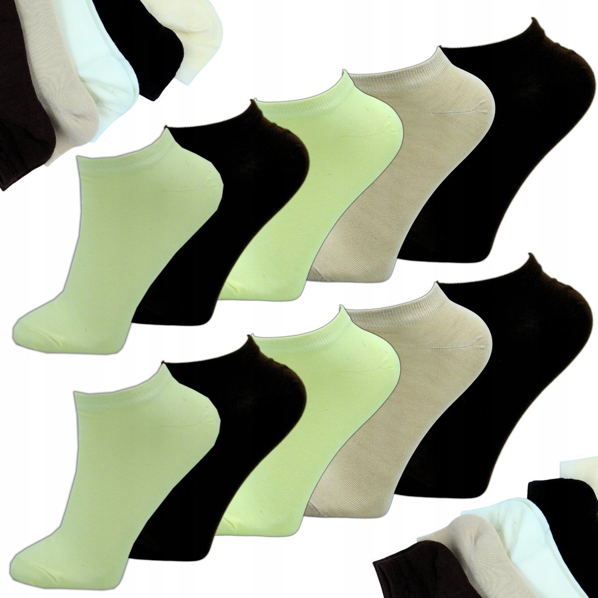 Skarpety Damskie Krótkie Skarpetki BAMBUSOWE STOPKI KOLOROWE 10 PAR 36-38