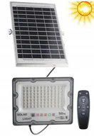 Lampy ogrodowe - HALOGEN Lampa SOLARNA LED 50W Uliczna Pilot Czujnik ZMIERZCHU 5912 - miniaturka - grafika 1