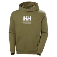 Bluzy męskie - Męska Bluza HELLY HANSEN CORE GRAPHIC SWEAT HOODIE 53924_473 – Oliwkowy - miniaturka - grafika 1