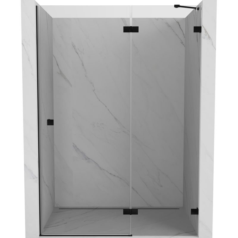 Mexen Lunar drzwi prysznicowe uchylne prawe 140 cm, transparent, czarne - 834-140-000-70-00-P