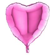 Balony i akcesoria - Balon Foliowy - Fuksjowy Róż, Serce 46 cm, Grabo - miniaturka - grafika 1