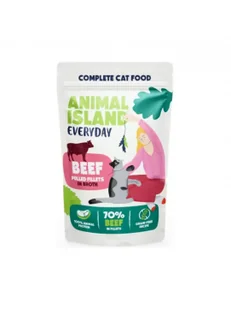 ANIMAL ISLAND Everyday z Wołowiną 12x85g fileciki w rosole zestaw 12 saszetek - Mokra karma dla kotów - miniaturka - grafika 1