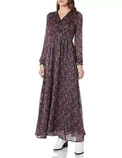 Sukienki - Morgan Sukienka z długim nadrukiem z kodem casual sukienka damska, czarny, 34 - grafika 1