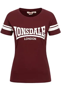 Lonsdale T-shirt damski KILLEGRAY, Oxblood/White, L 117403 - Koszulki i topy damskie - miniaturka - grafika 1