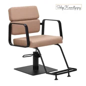 Fotele fryzjerskie - Gabbiano fotel fryzjerski Porto czarno beżowy - miniaturka - grafika 1