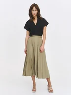 Spódnice - Plisowana spódnica z atłasową gumą w pasie - miniaturka - grafika 1