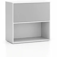 Regały biurowe - B2B Partner Regał biurowy LAYERS, niski, 1 schowek, 800 x 400 x 777, biały/szary 611505 - miniaturka - grafika 1