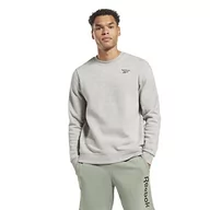 Bluzy męskie - Reebok Męska bluza z logo lewej klatki piersiowej, średni szary wrzosowy, M, Średni szary wrzos, M - miniaturka - grafika 1