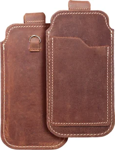 OEM Skórzana uniwersalna wsuwka z pull-up - ROYAL Crazy Horse / brązowy - Rozmiar M - IPHONE 5 / NOKIA S5610 / LUMIA 230 - Etui i futerały do telefonów - miniaturka - grafika 1