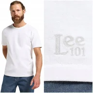 Koszulki męskie - Lee 101 CORE TEE Bright White biały t-shirt bawełniana koszulka premium XL - miniaturka - grafika 1