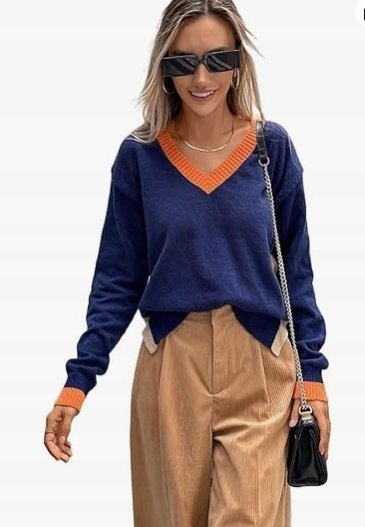 SHEIN SWETER Z DŁUGIM RĘKAWEM CASUAL 40/42 V5Y