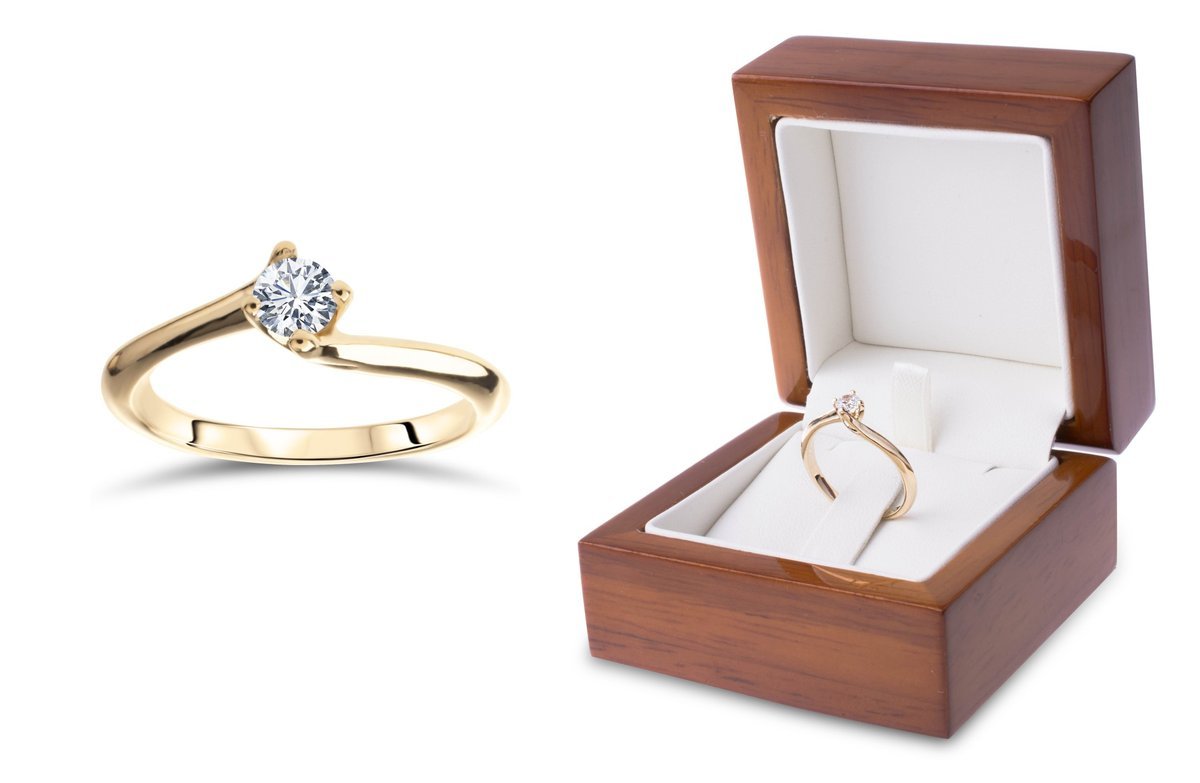 ZŁOTY PIERŚCIONEK ZARĘCZYNOWY 585 AN120 Rozmiar:13