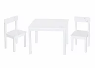 Zestawy mebli dla dzieci - Roba Little Stars zestaw mebli do siedzenia dla dzieci, 2 krzesła dla dzieci i 1 stół, zestaw mebli do siedzenia, drewno, lakierowany na biało, z gwiazdkami - miniaturka - grafika 1
