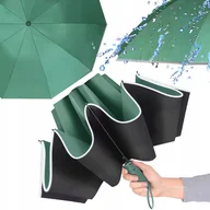 Parasole - PARASOL AUTOMATYCZNY AUTOMAT DUŻA PARASOLKA SKŁADANA MOCNA WODOODPORNA ZIELONA - miniaturka - grafika 1