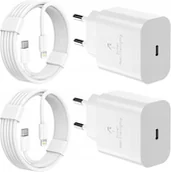 Ładowarki do telefonów - Ładowarka 2X Do Usb-C 20W, Mfi, Do Iphone 15, 14, 13 + 2X Kabel Lightning - miniaturka - grafika 1
