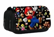 Piórniki - Piórnik SUPER MARIO BROS młodzieżowy Szkolny Przedszkolny dwukomorowy - Czarny - miniaturka - grafika 1