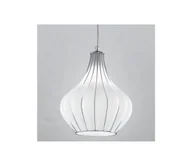 Lampy sufitowe - SIRU - Żyrandol na lince AURIGA 1xE14/40W/230V śr. 26 cm chrom/biały szkło weneckie - miniaturka - grafika 1