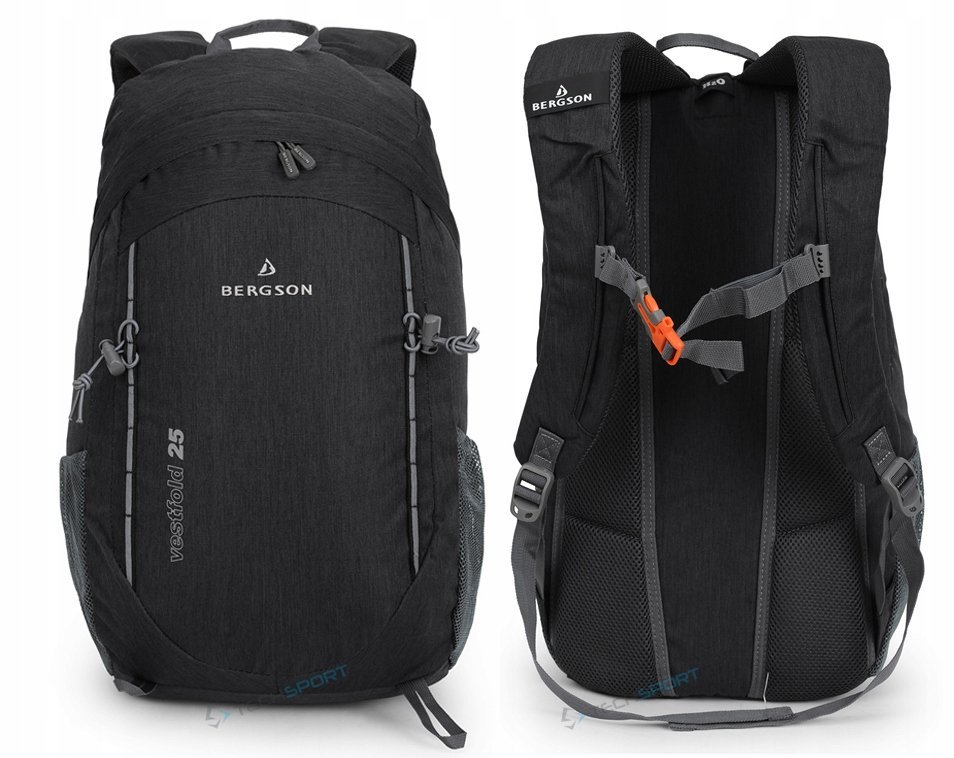 PLECAK BERGSON VESTFOLD 25L LEKKI WYGODNY WENTYLOWANY CZARNY
